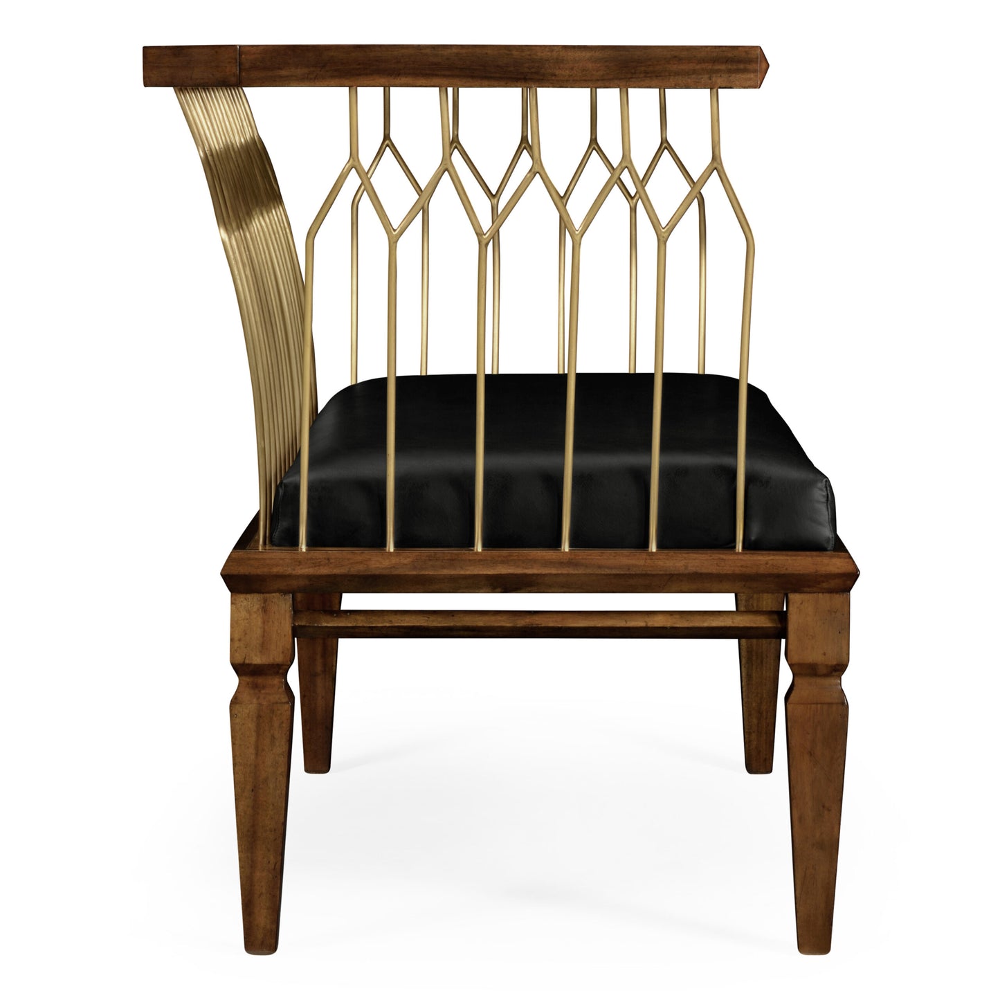 Contemperoray walnut & brass bench | Jonathan Charles