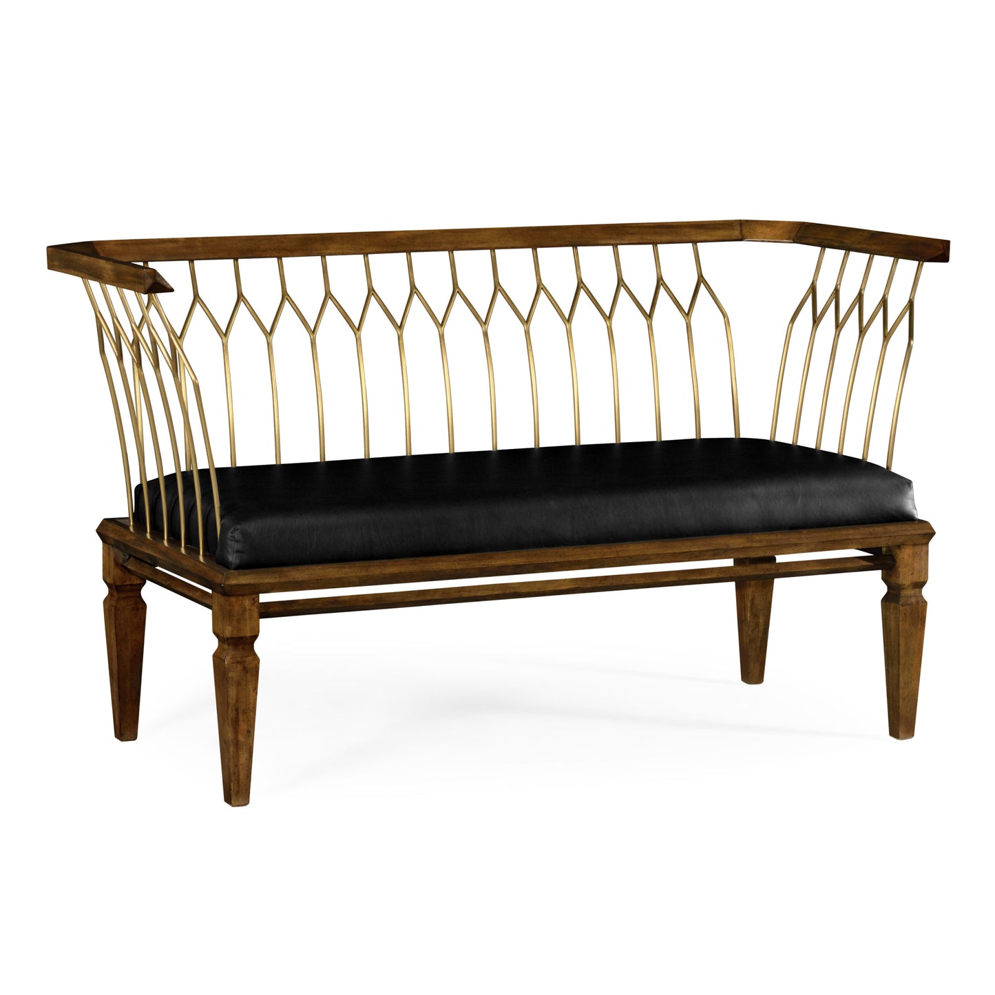 Contemperoray walnut & brass bench | Jonathan Charles