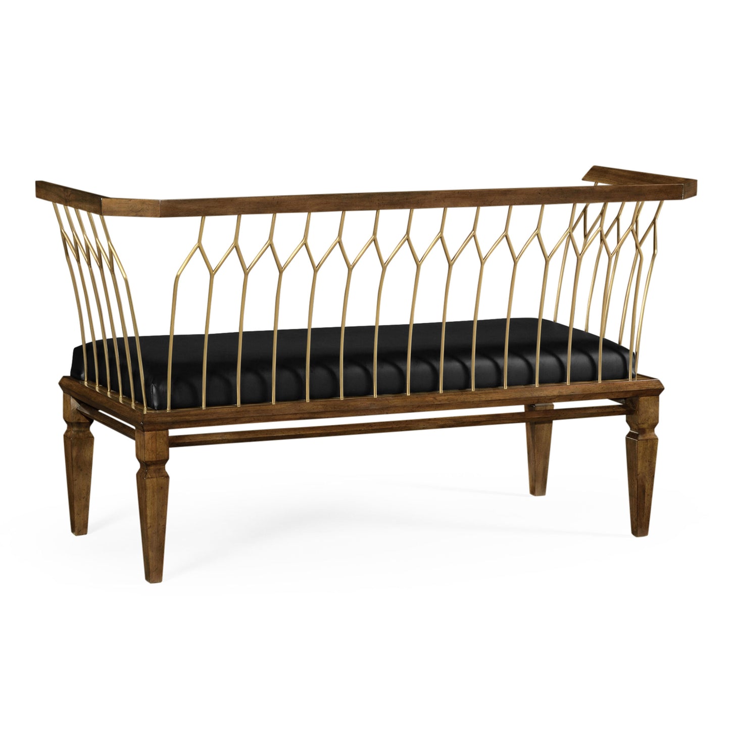 Contemperoray walnut & brass bench | Jonathan Charles