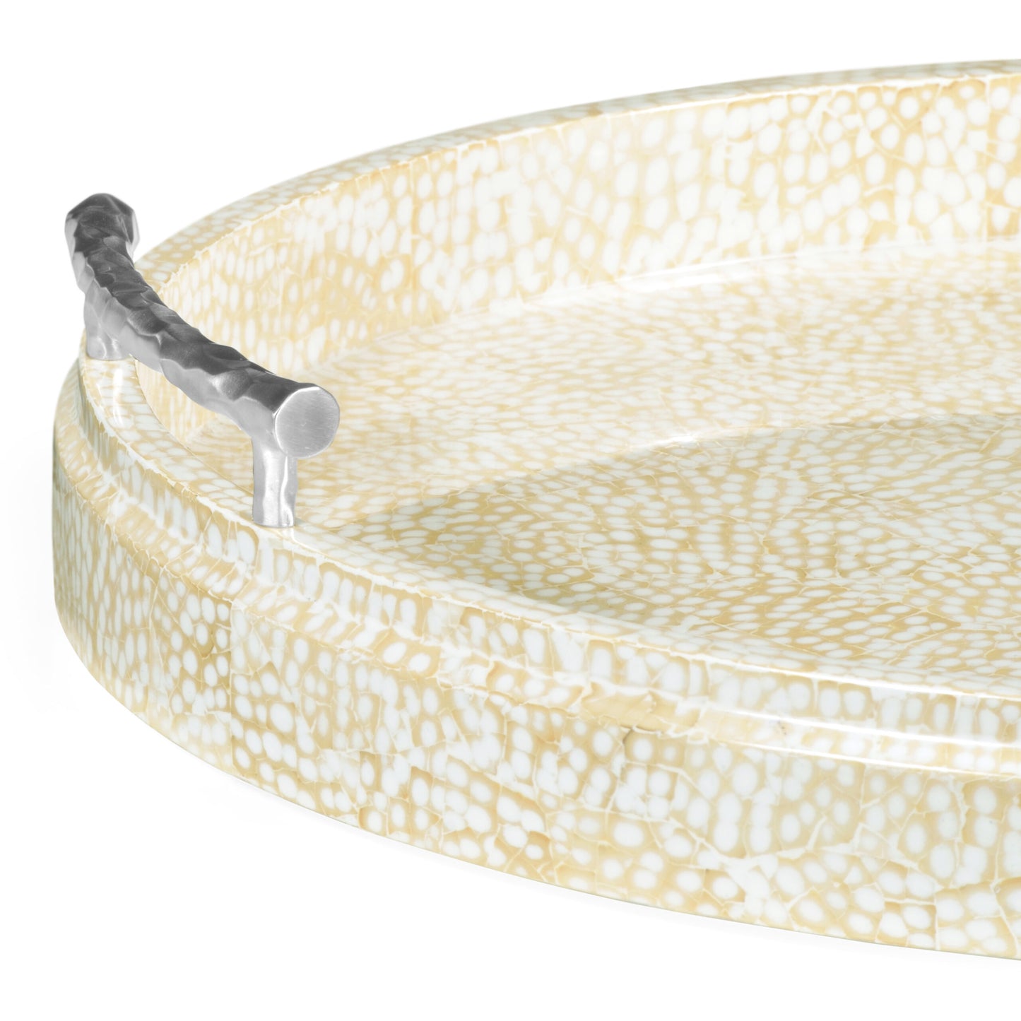 Duo Circular Yellow Eggshell Tray | Jonathan Charles