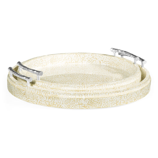 Duo Circular Yellow Eggshell Tray | Jonathan Charles