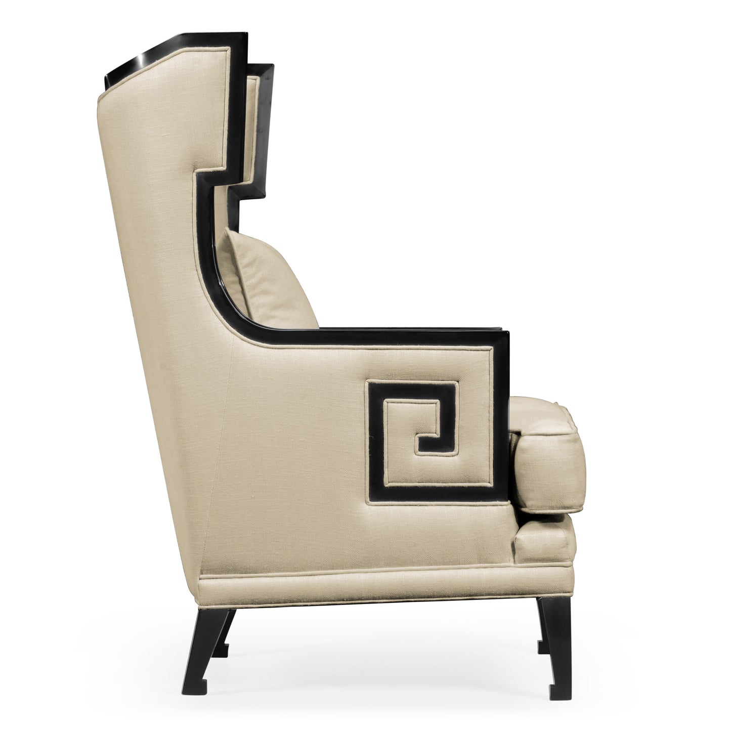 Biedermeier Greek Key Formal Black Occasional Chair | Jonathan Charles