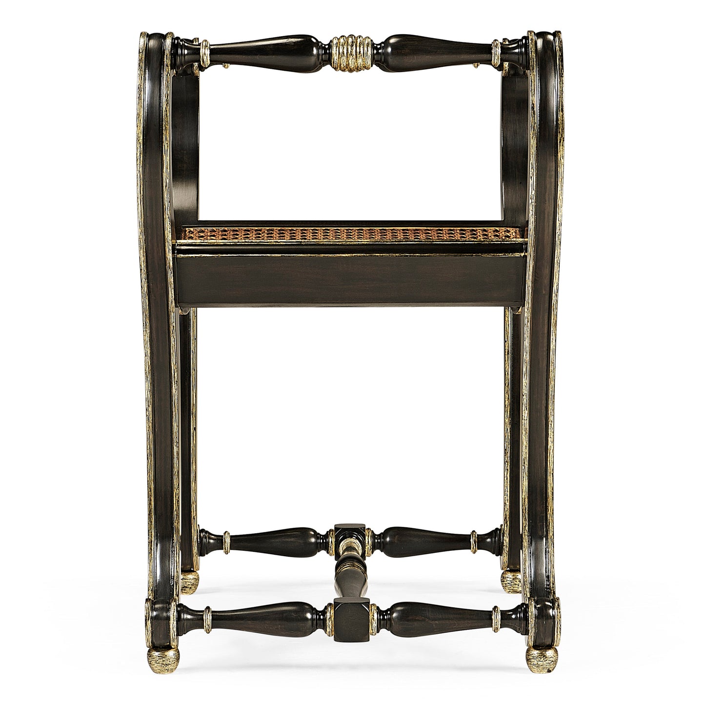 Curved Charcoal & Gilded Stool | Jonathan Charles