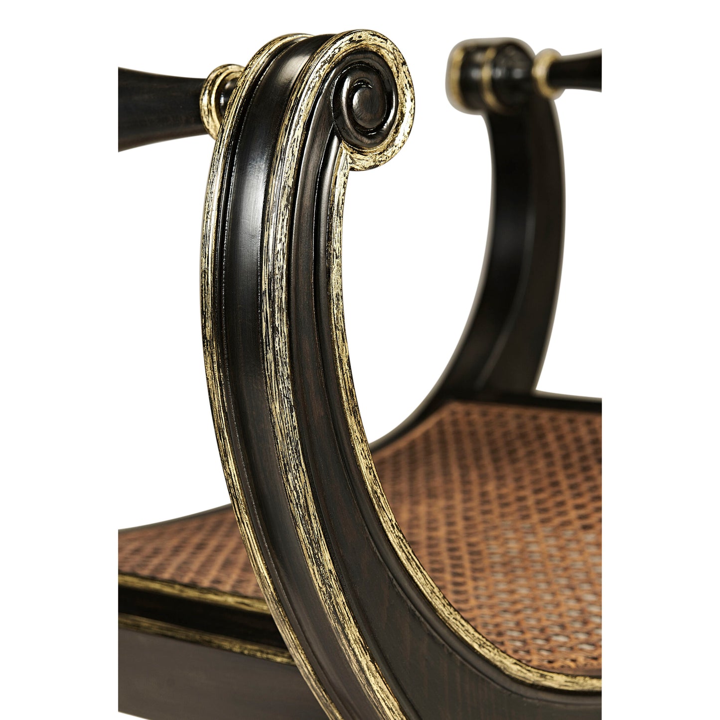 Curved Charcoal & Gilded Stool | Jonathan Charles