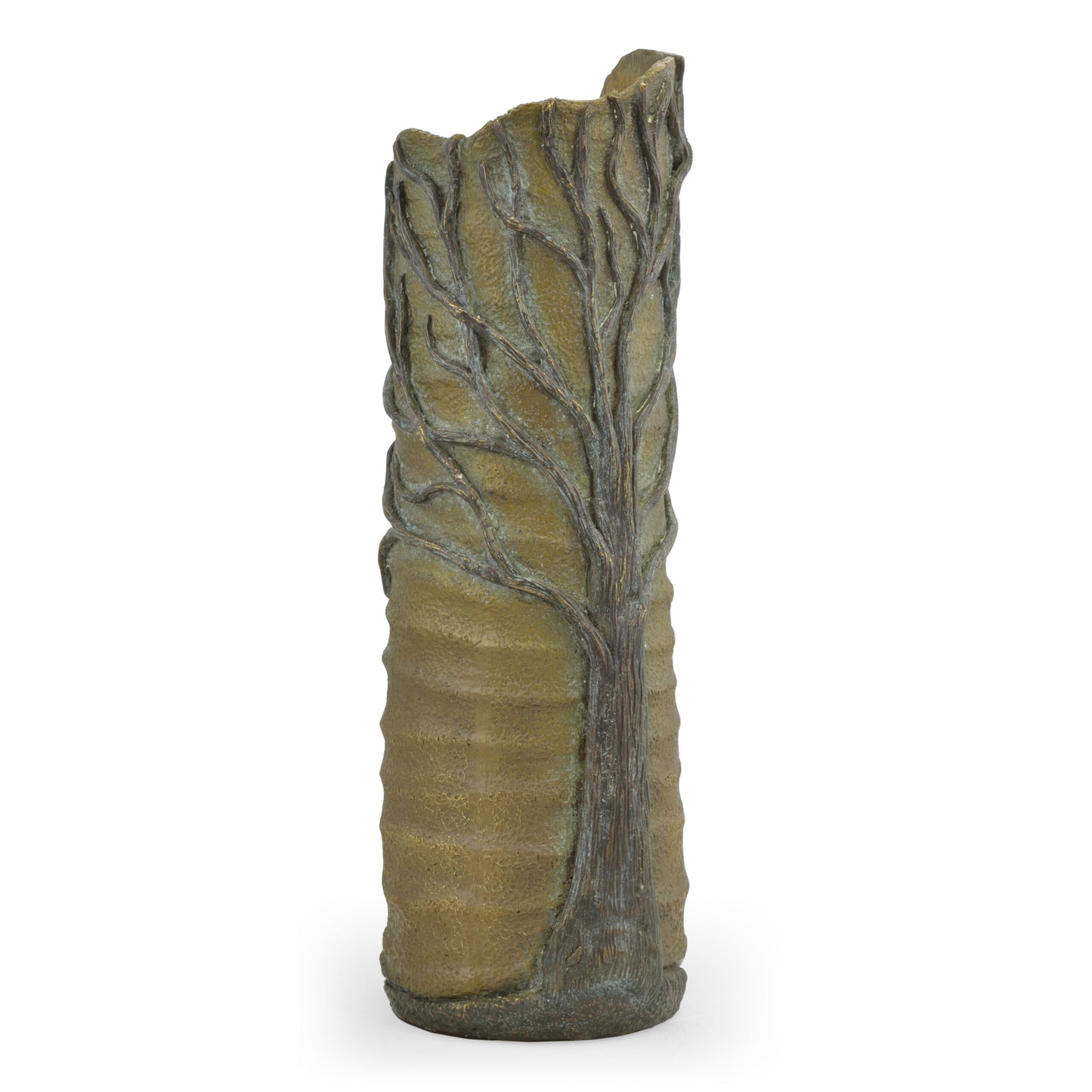 Antique Light Brown Brass Tree Vase | Jonathan Charles