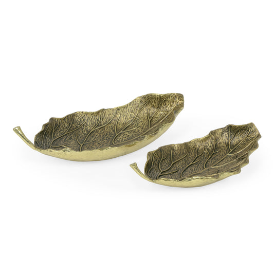Pair of Antique Brass Leaves | Jonathan Charles