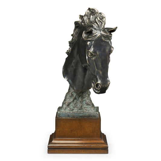 Dark Bronze Sculpture -Horeses Head | Jonathan Charles