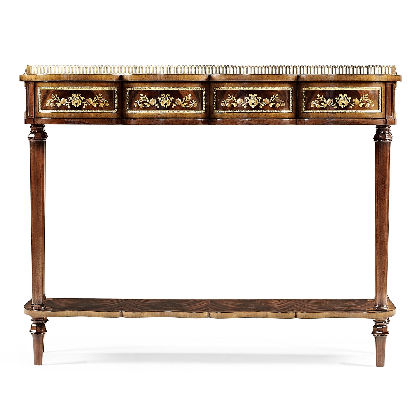 Mahogany console table with mother of pearl & marquetry | Jonathan Charles