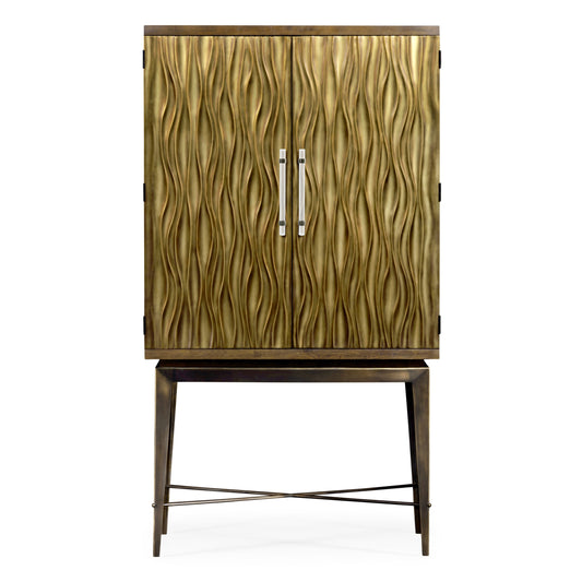 Textured chestnut drinks cabinet | Jonathan Charles