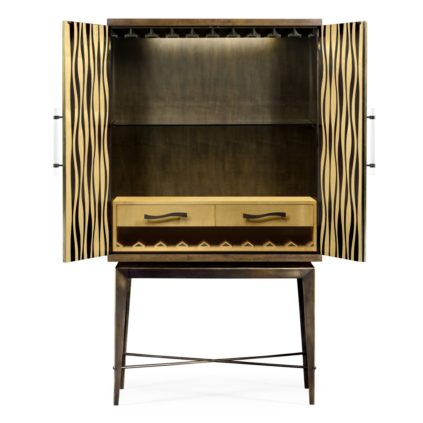 Textured chestnut drinks cabinet | Jonathan Charles