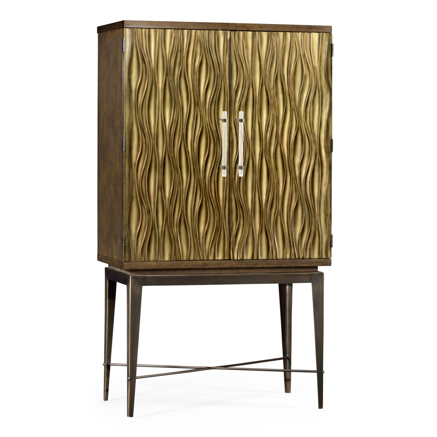 Textured chestnut drinks cabinet | Jonathan Charles