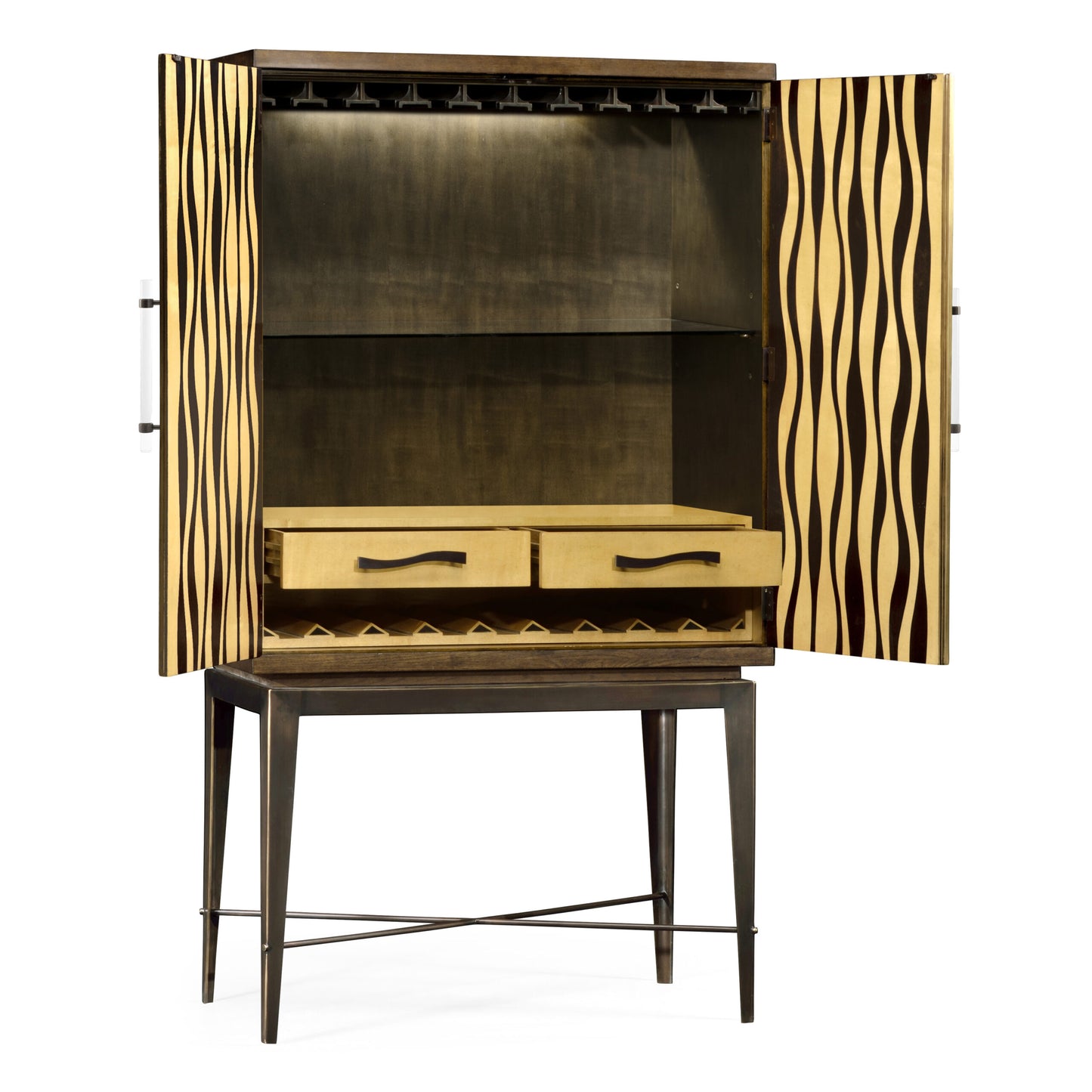 Textured chestnut drinks cabinet | Jonathan Charles