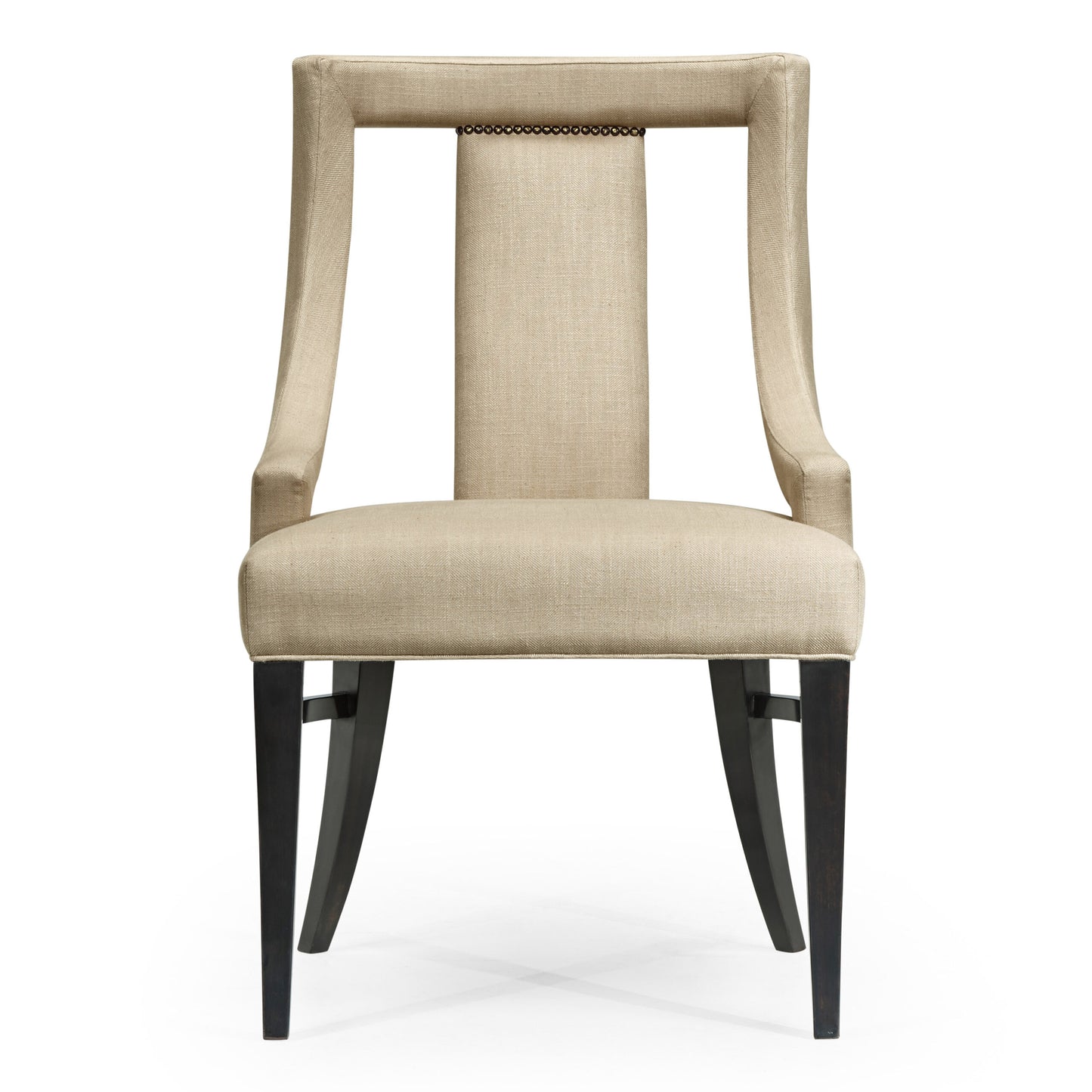 Espresso Dining Side Chair Upholstered in Leather | Jonathan Charles