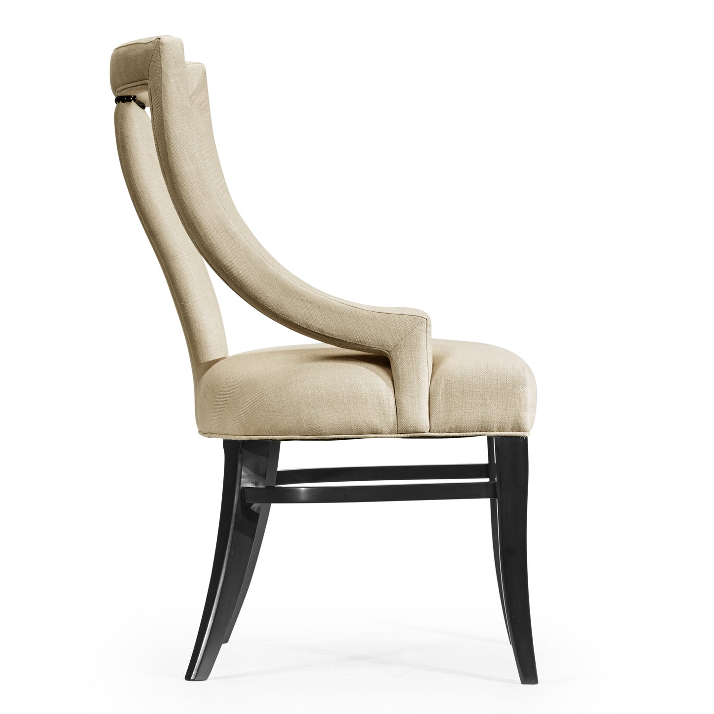 Espresso Dining Side Chair Upholstered in Leather | Jonathan Charles