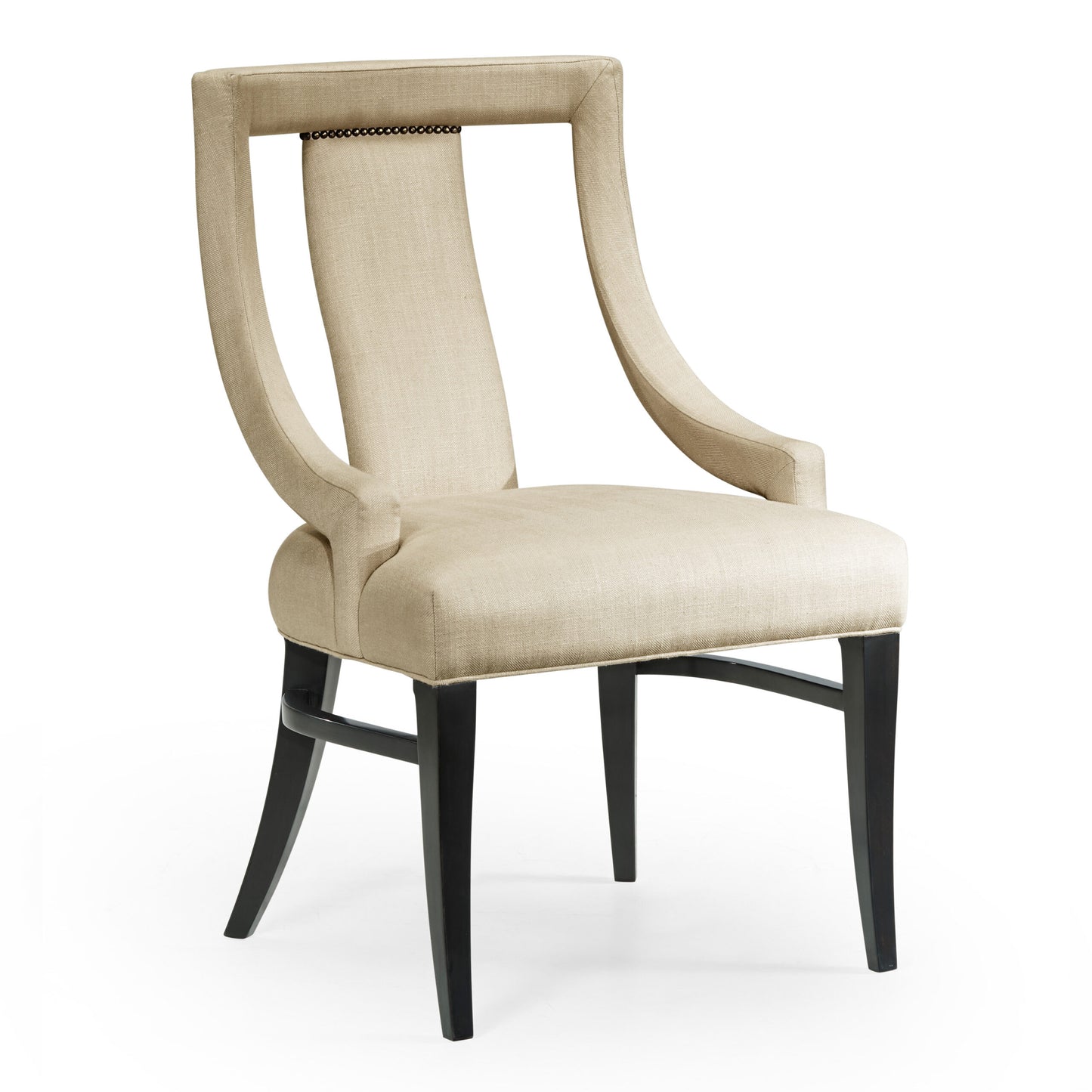 Espresso Dining Side Chair Upholstered in Leather | Jonathan Charles