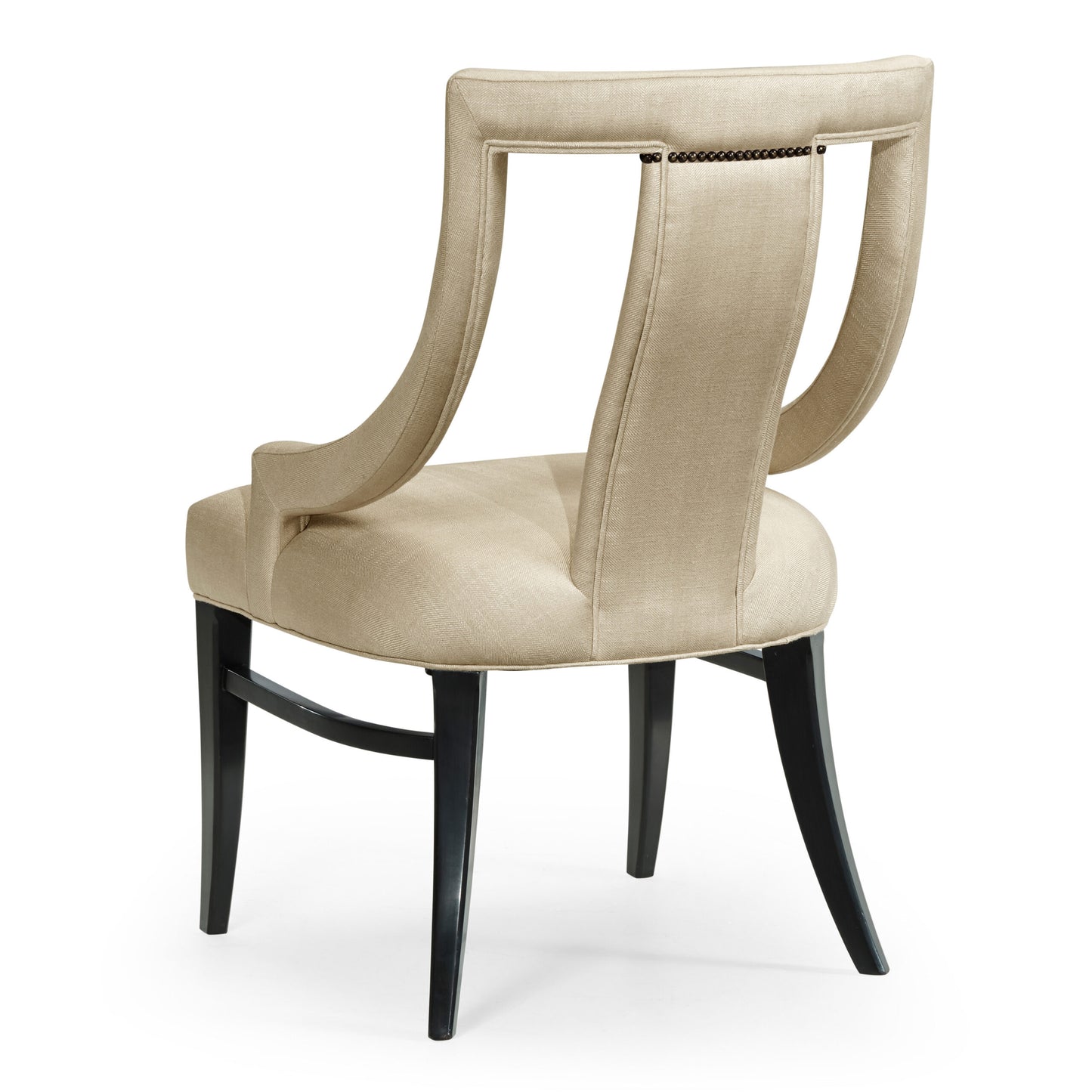 Espresso Dining Side Chair Upholstered in Leather | Jonathan Charles