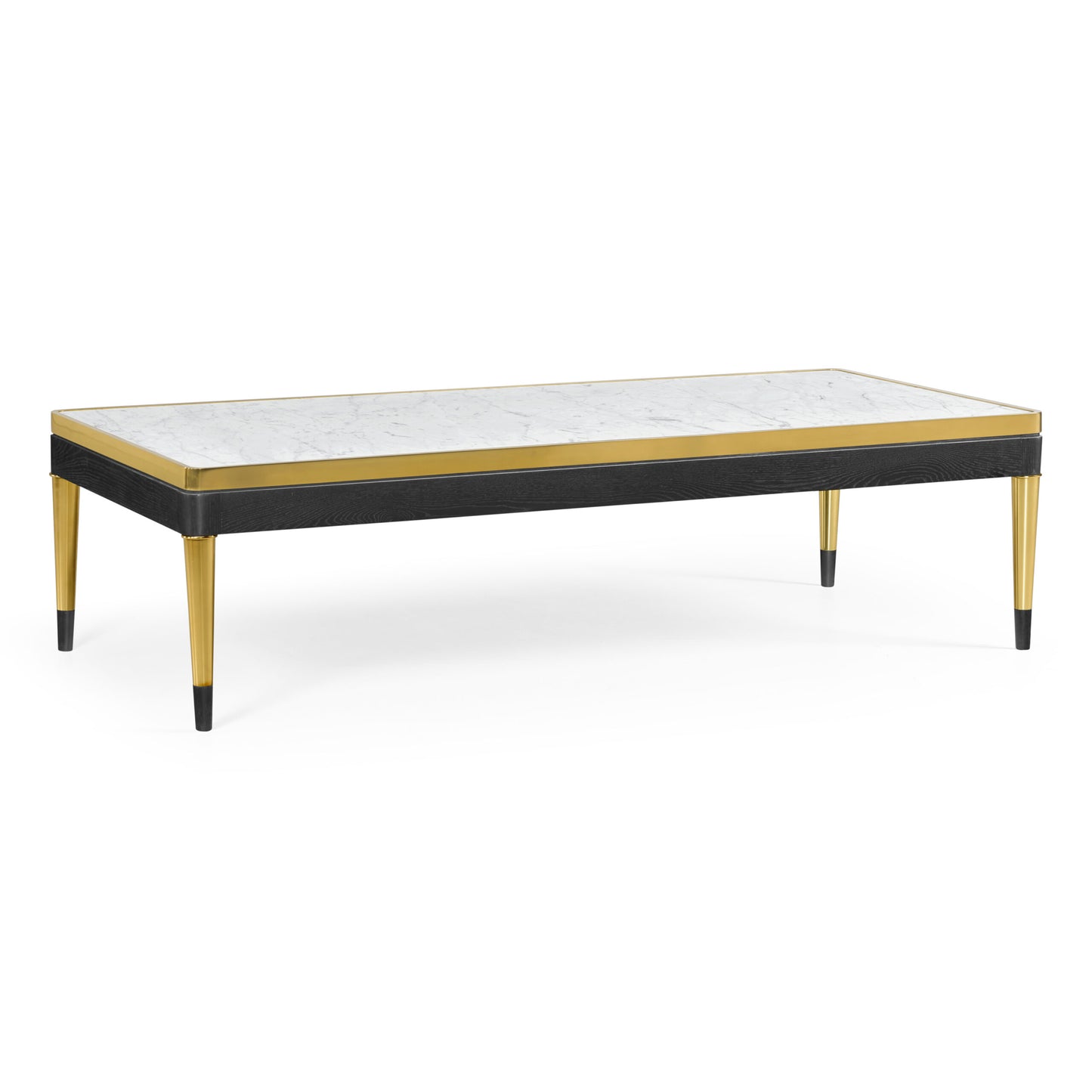 Rectangular Ebonised Oak & White Calcutta Marble Coffee Table Set (Set of 3) | Jonathan Charles