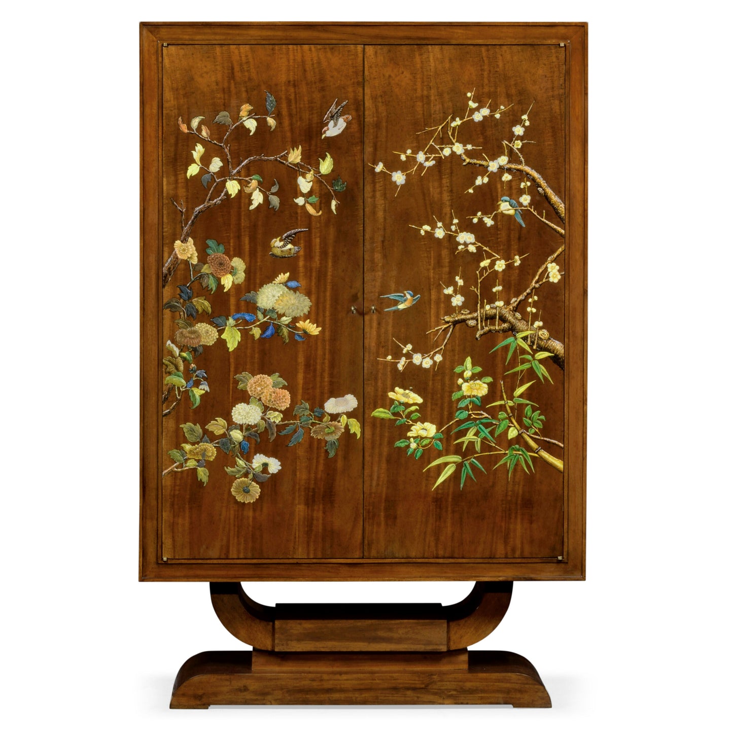 Art Deco Imperial Mahogany Handpainted Left Salon Cabinet | Jonathan Charles