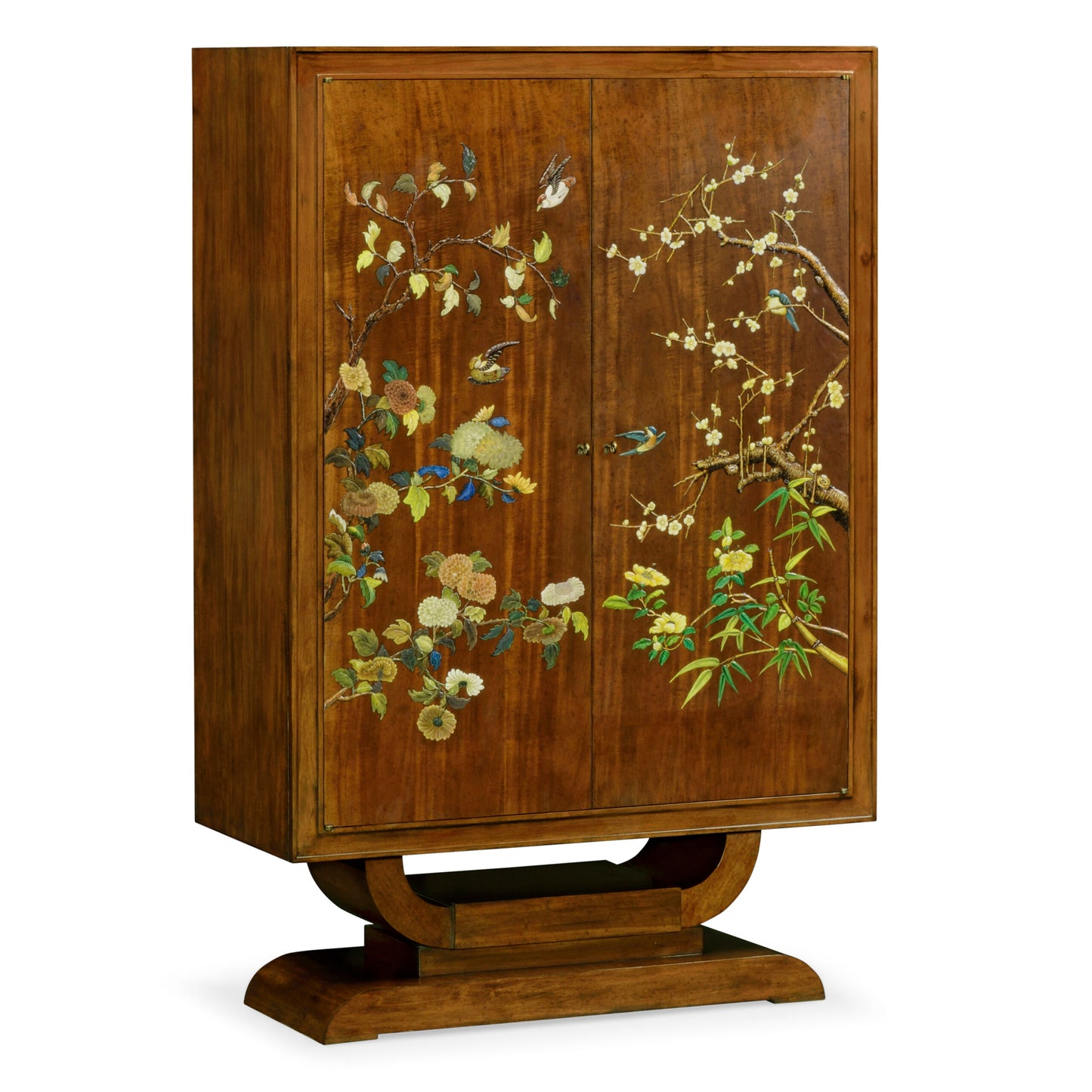 Art Deco Imperial Mahogany Handpainted Left Salon Cabinet | Jonathan Charles