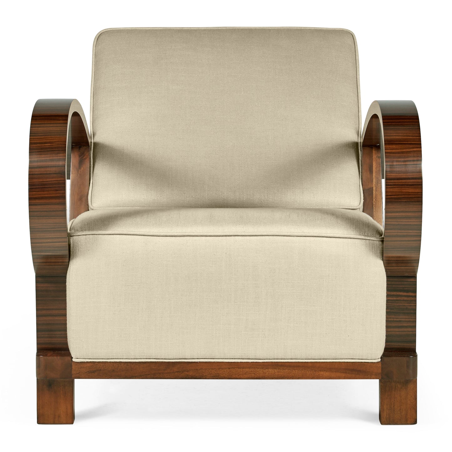 Moderne High Lustre Santos RoseWood  Armchair | Jonathan Charles