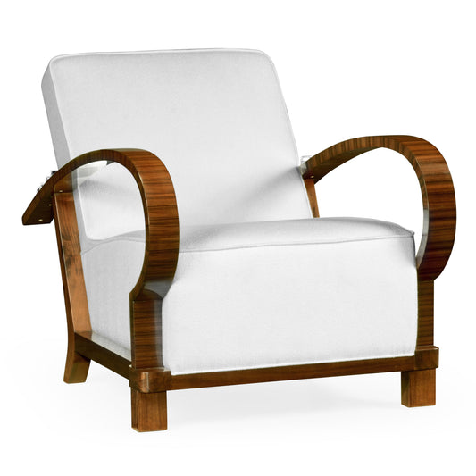 Moderne High Lustre Santos RoseWood  Armchair | Jonathan Charles