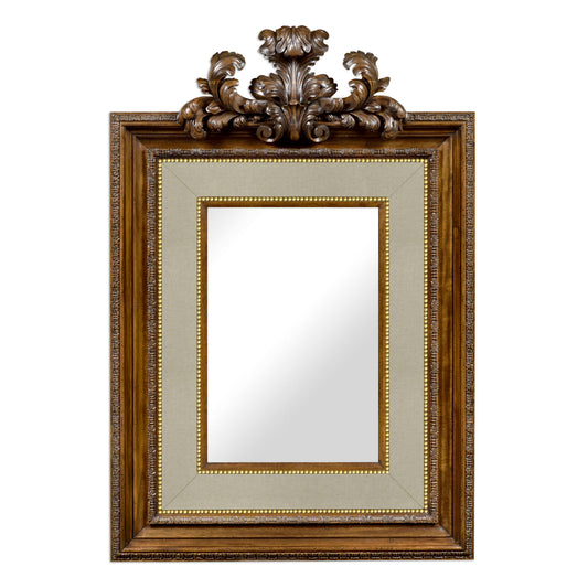 Large Carved Honey Walnut Mirror | Jonathan Charles