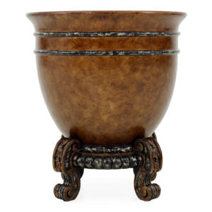 Shangrila Round Wooden Planter Brown | The Gallery