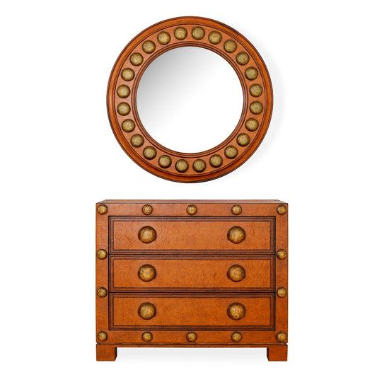 Three Drawer Chest with Round Mirror Set | The Gallery