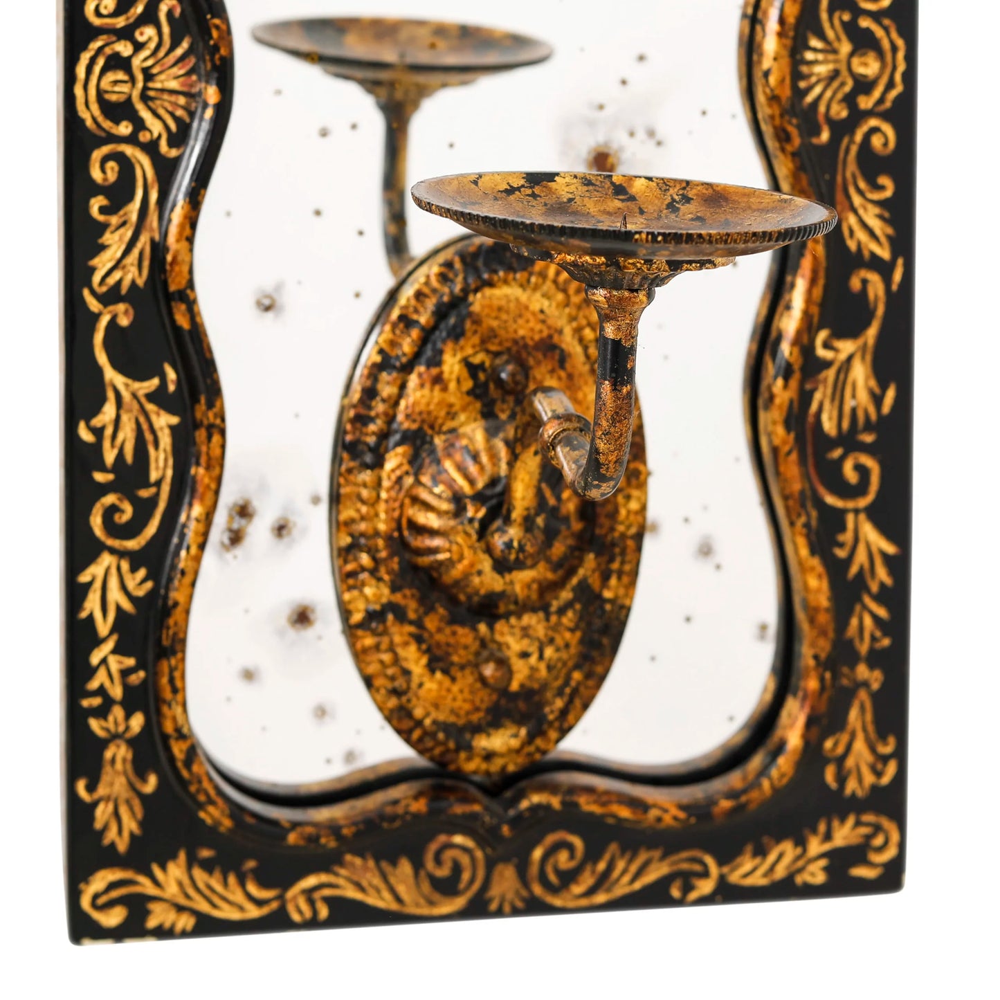 Antique Mirror W Candle Holder | Art And Decor