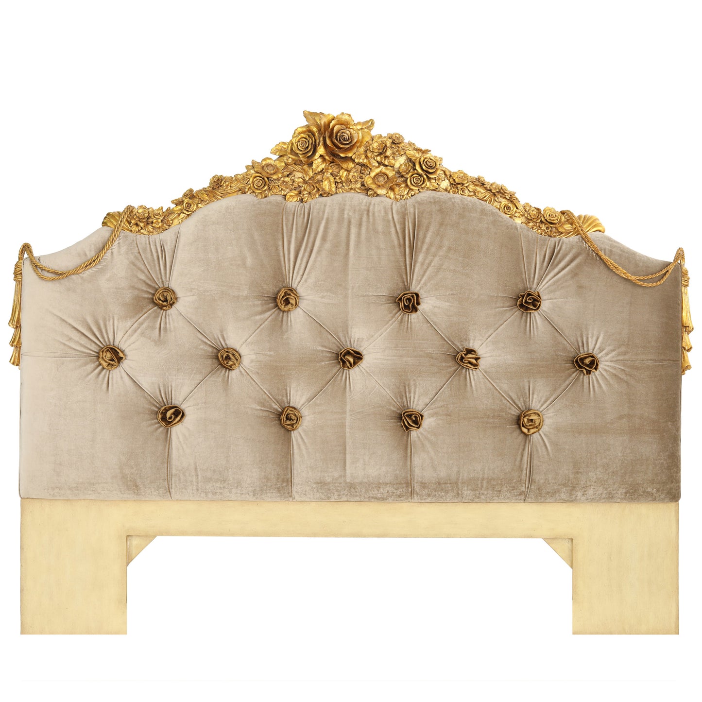 Balinese King Headboard Antique White | Bed Room