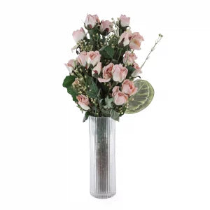 Rose Bouquets with fluted glass Vase | The Gallery