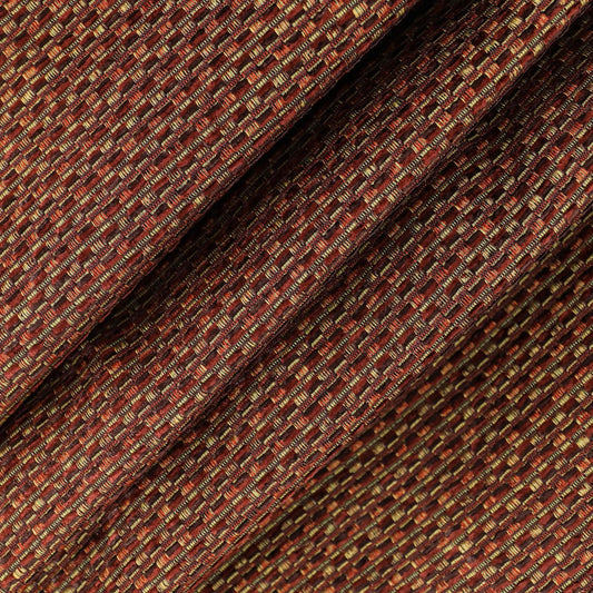 Woven Boxes Rust Fabric