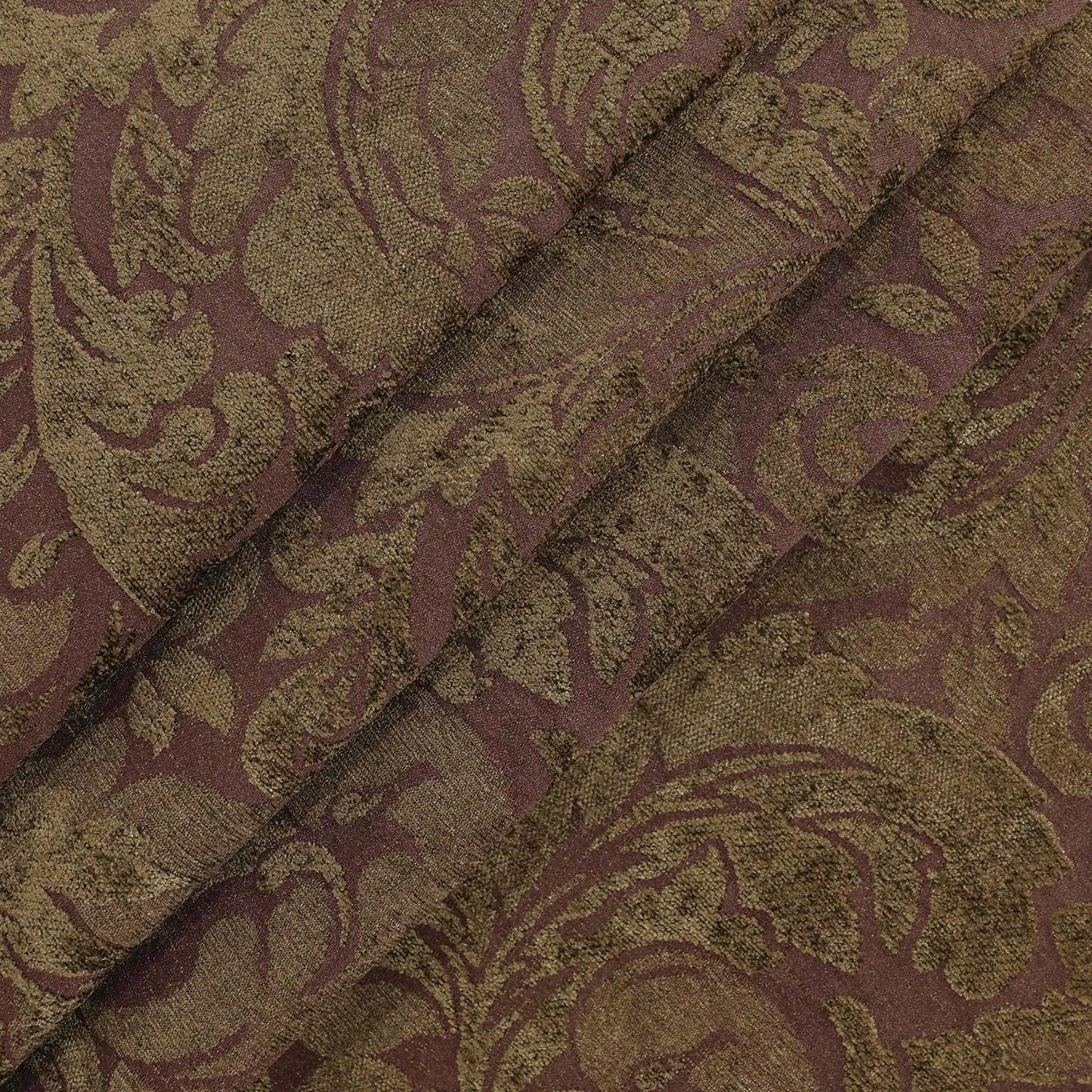 Glazed Damask Purple Fabric