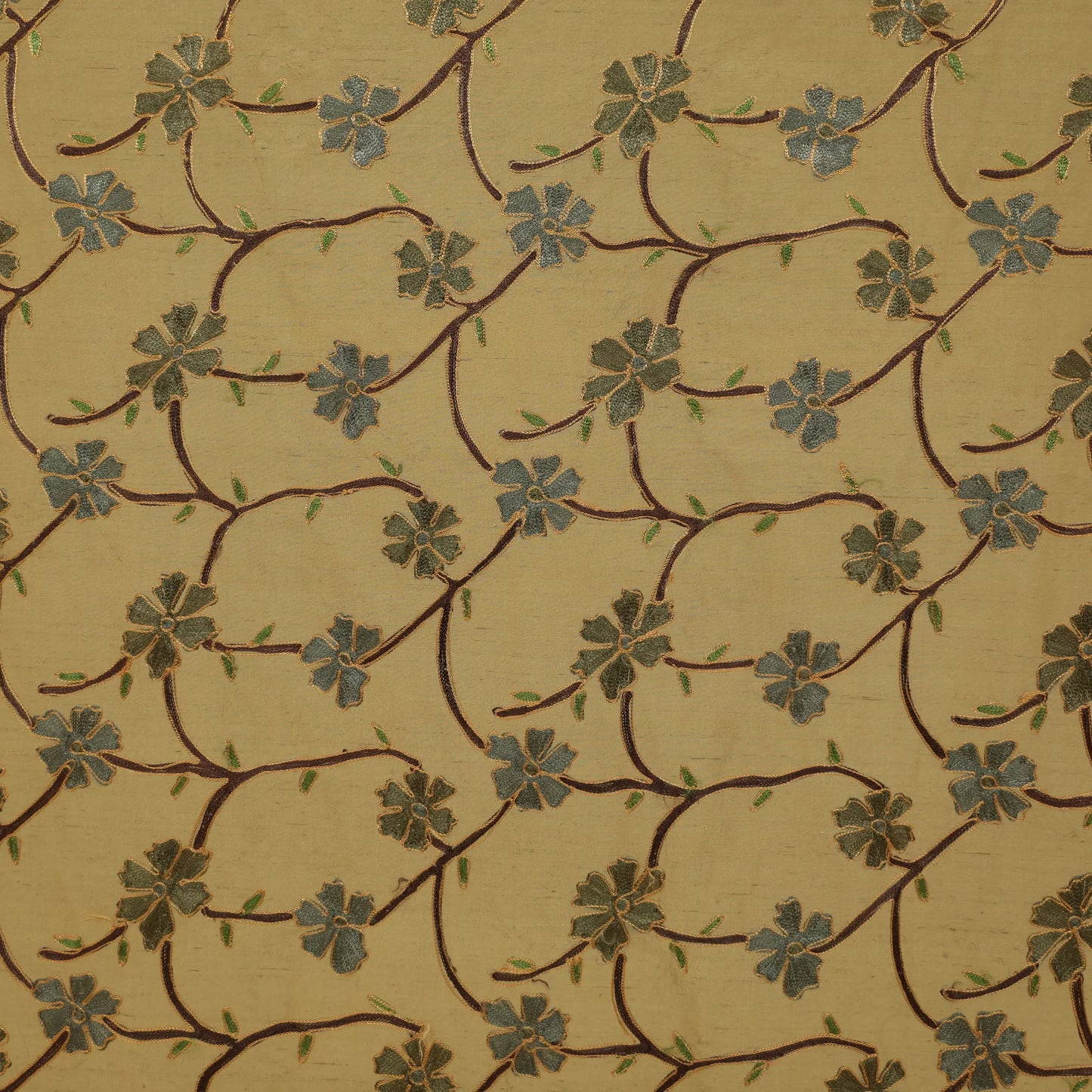 Tuscany embroidered silk fabric