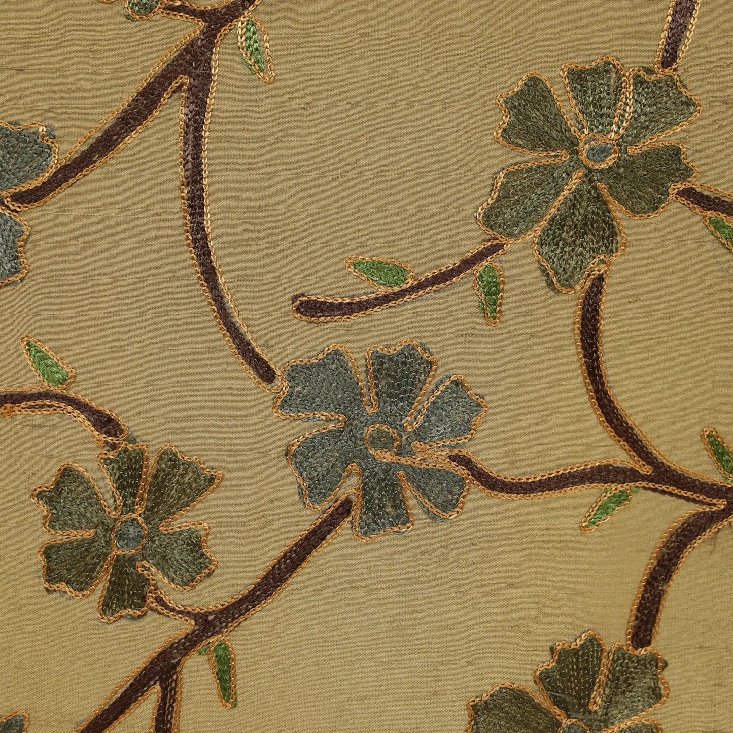 Tuscany embroidered silk fabric