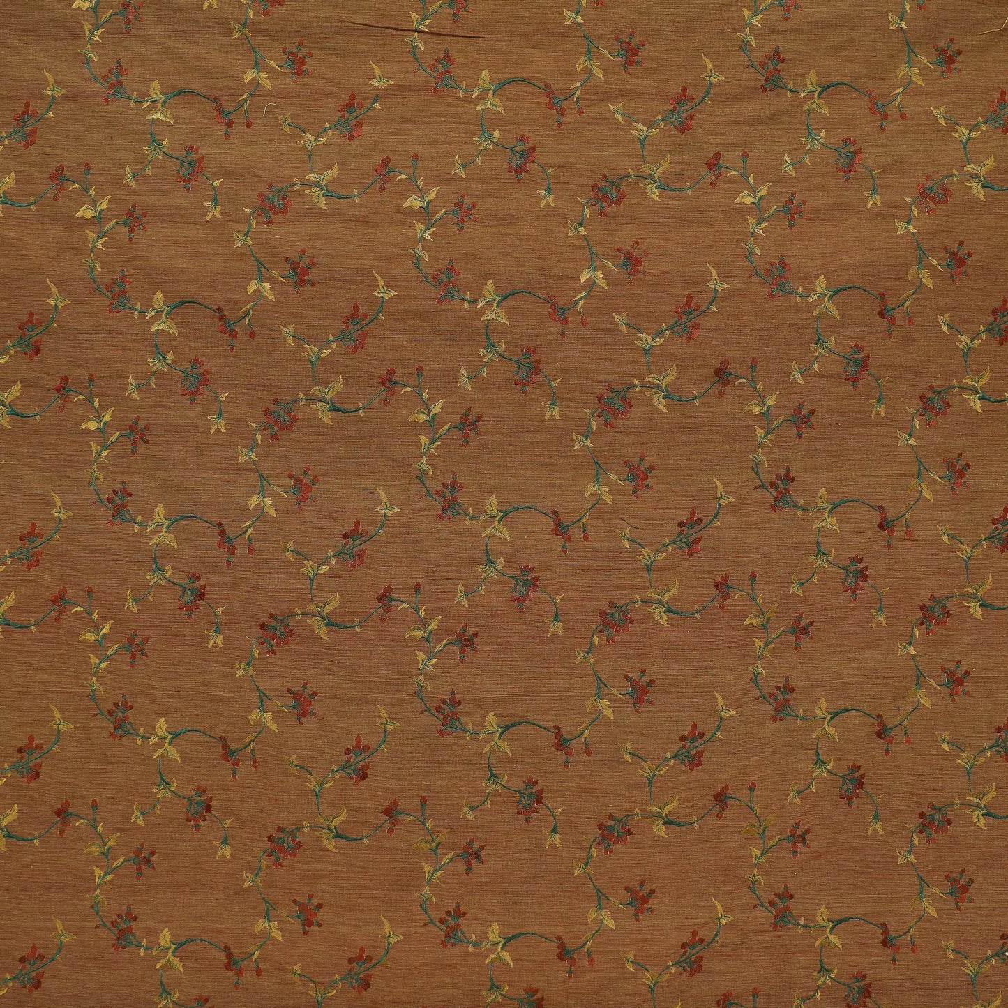 Carmina embroidered raw silk Fabric