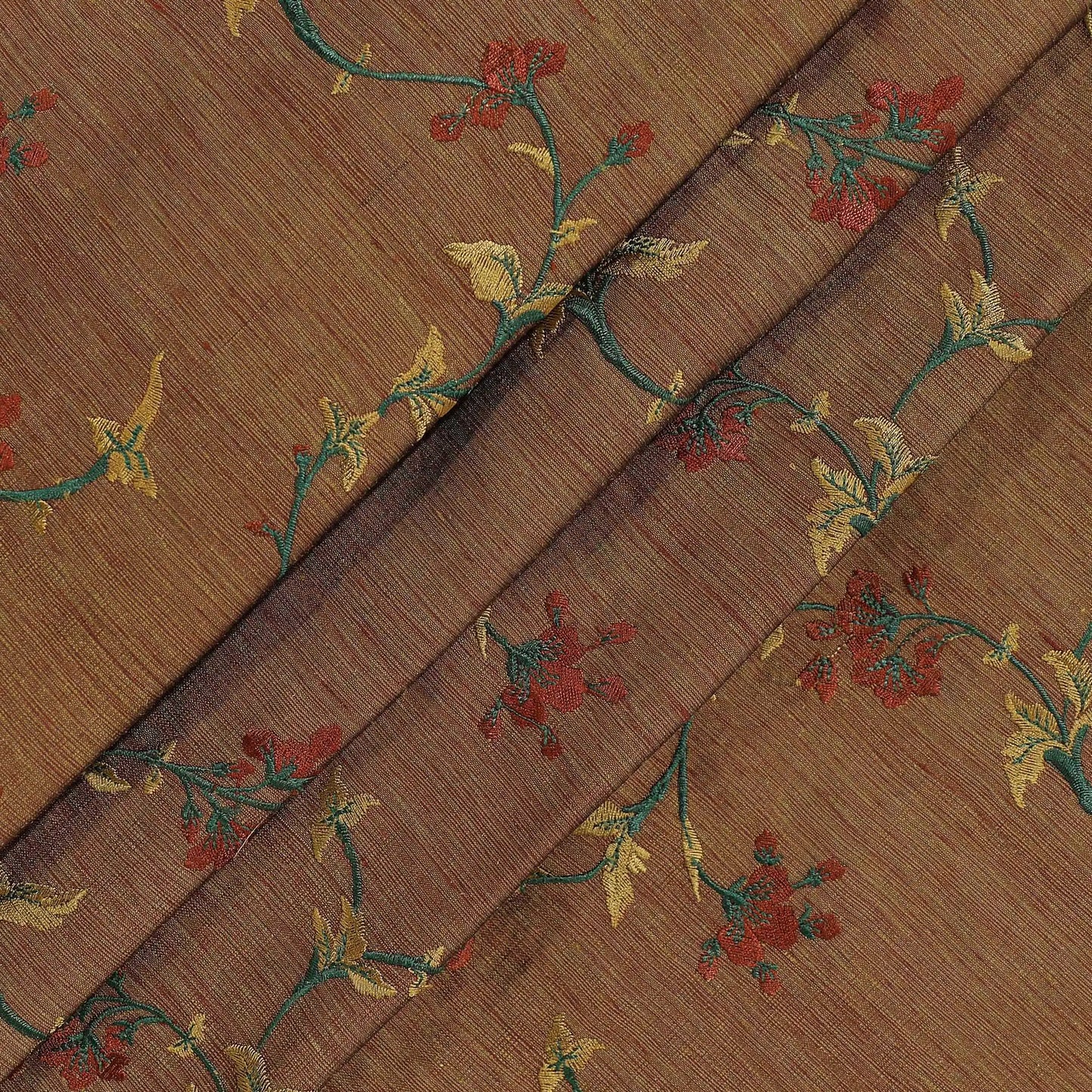 Carmina embroidered raw silk Fabric