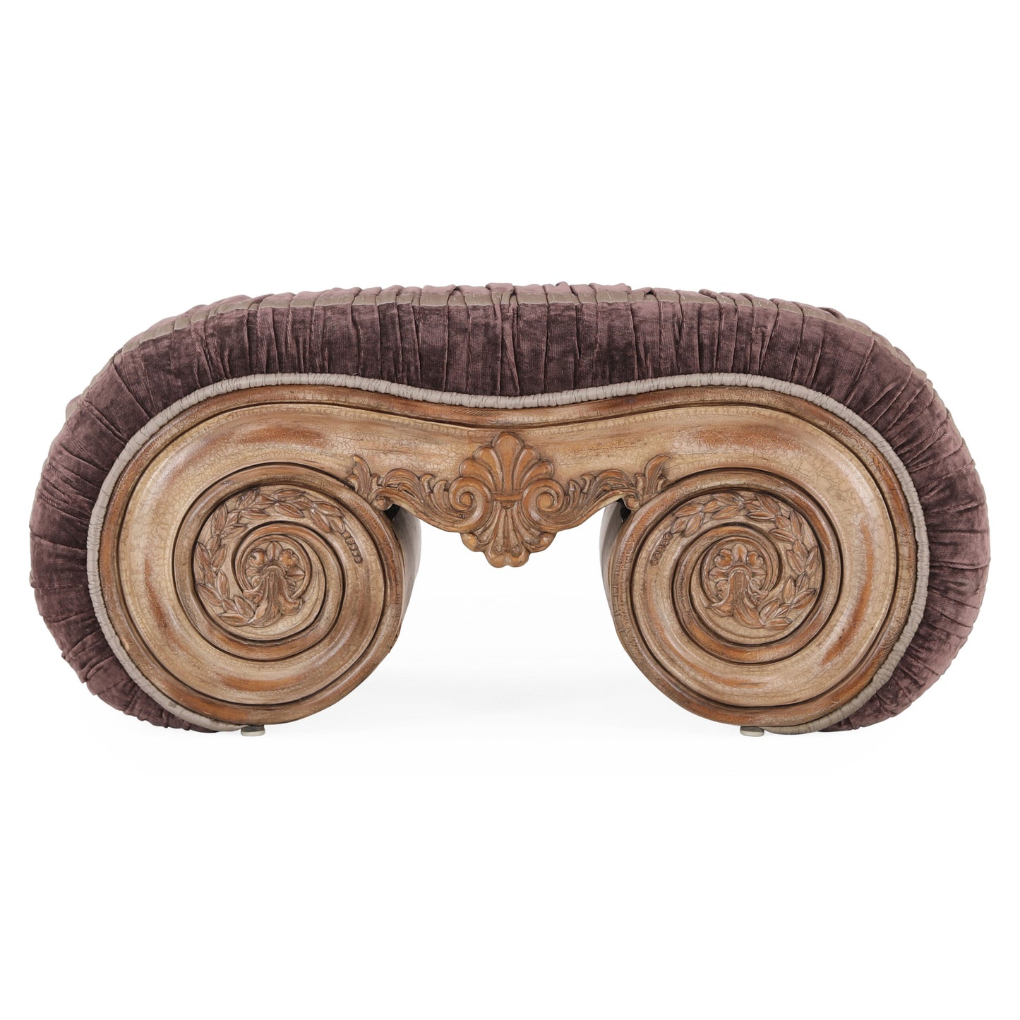 Scroll Ottoman Brown | Living Room Chair