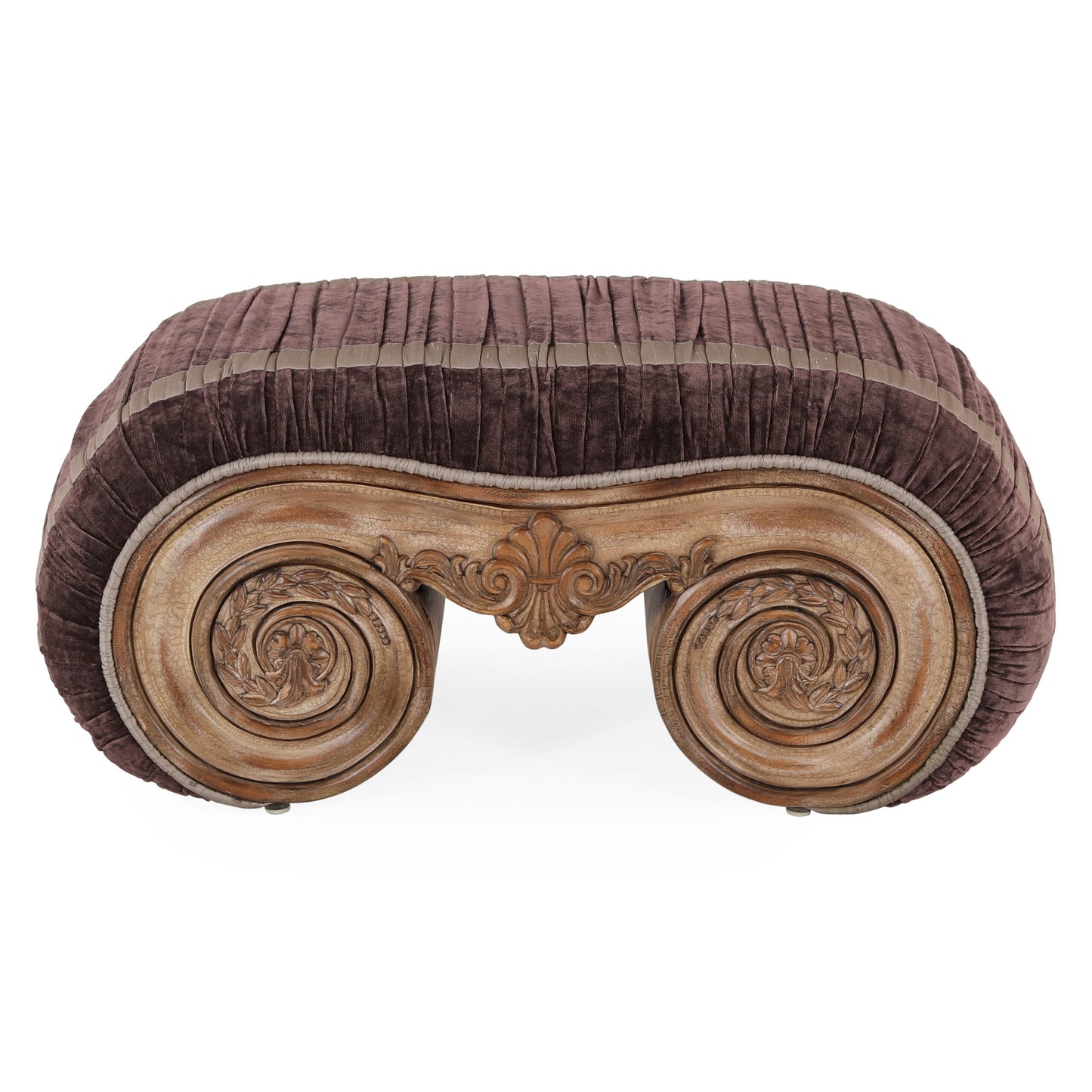 Scroll Ottoman Brown | Living Room Chair