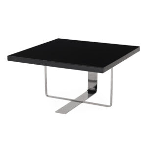 Place 4 Coffee - Table Wood  Glossy Laquered Black Metal Chro