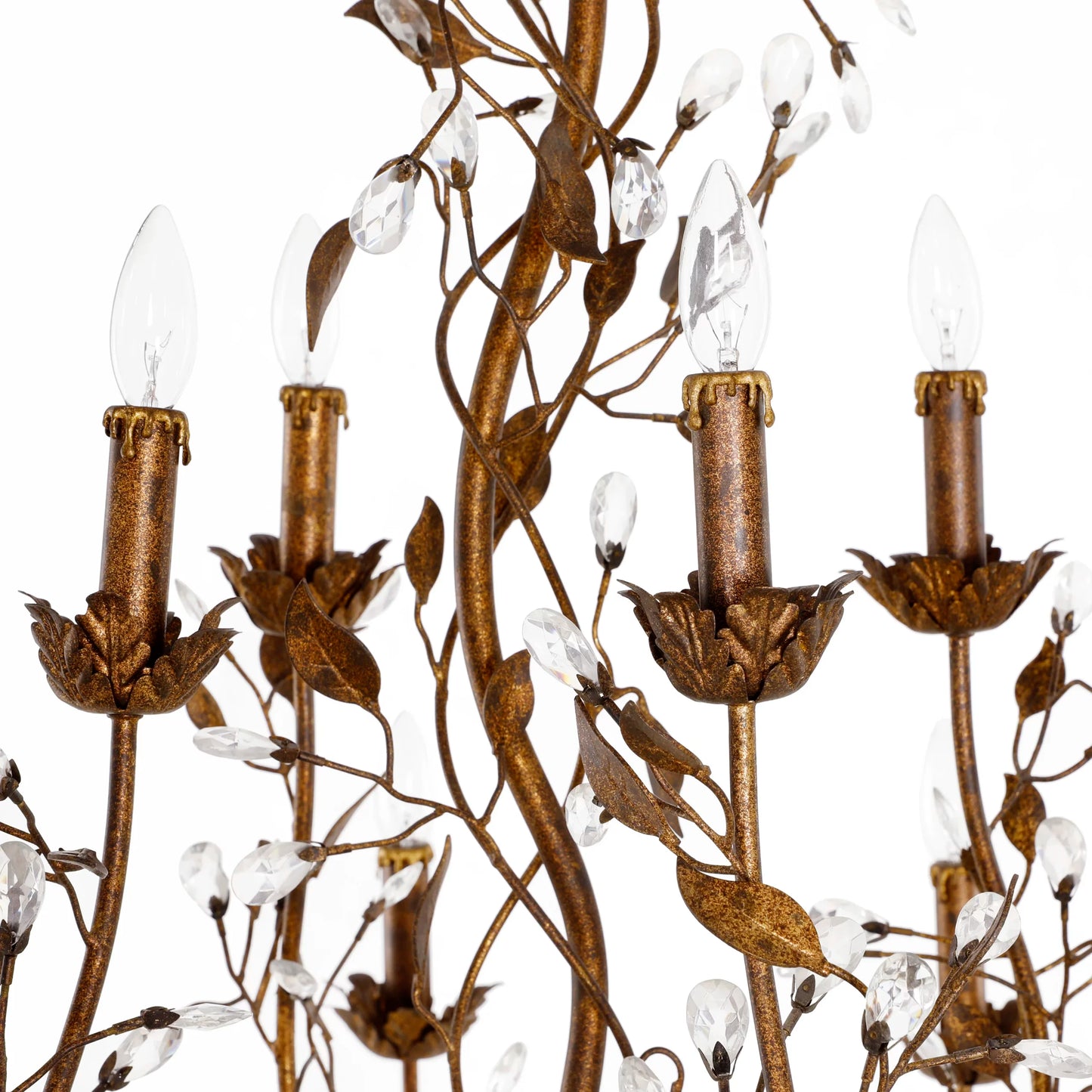 Twelve Arm Leaf And Crystal Chandelier | Decorative Lighting