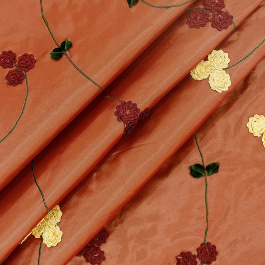 Vintage embroidererd silk fabric.