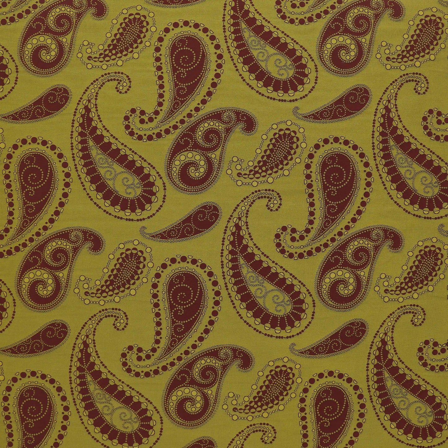 TESSUTO TRIM paisley leaf red fabric