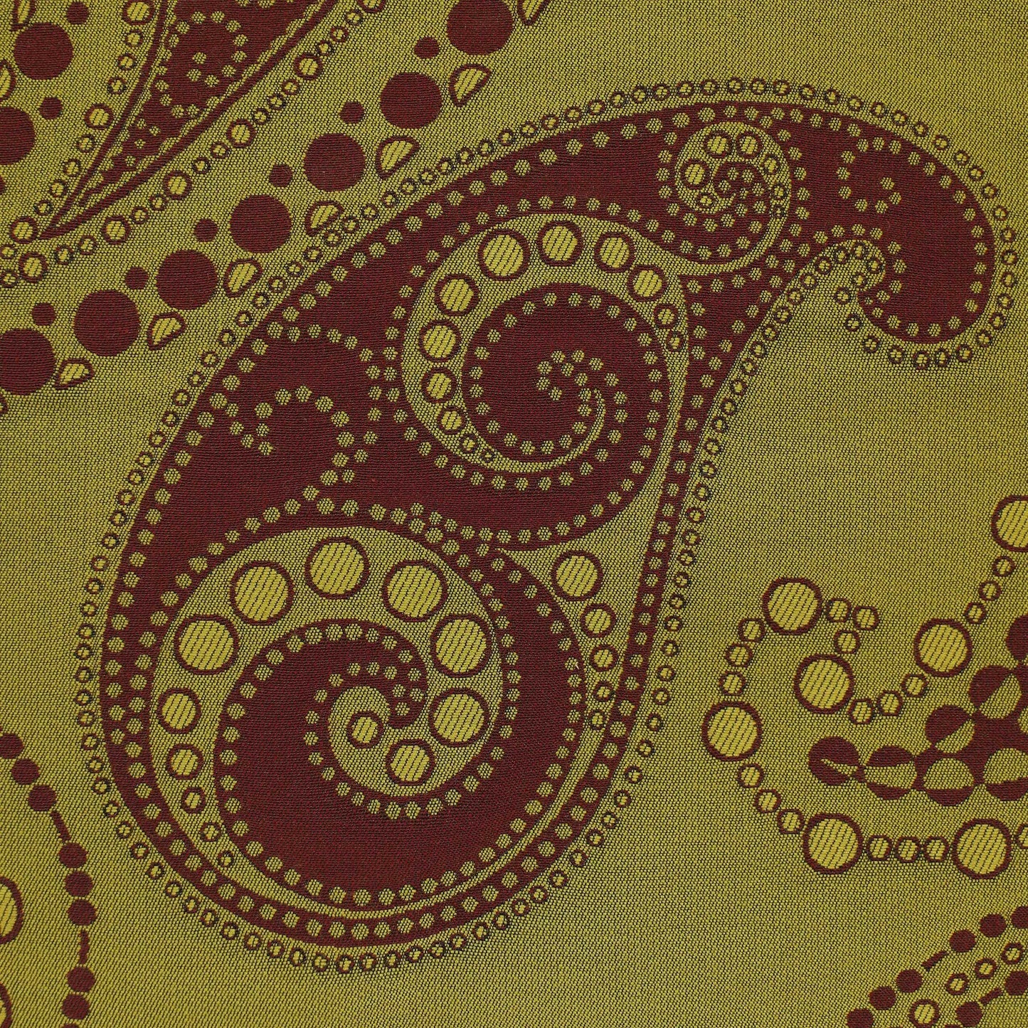 TESSUTO TRIM paisley leaf red fabric