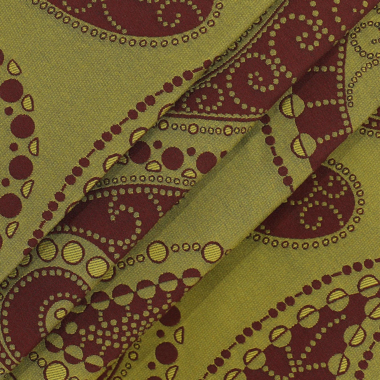 TESSUTO TRIM paisley leaf red fabric