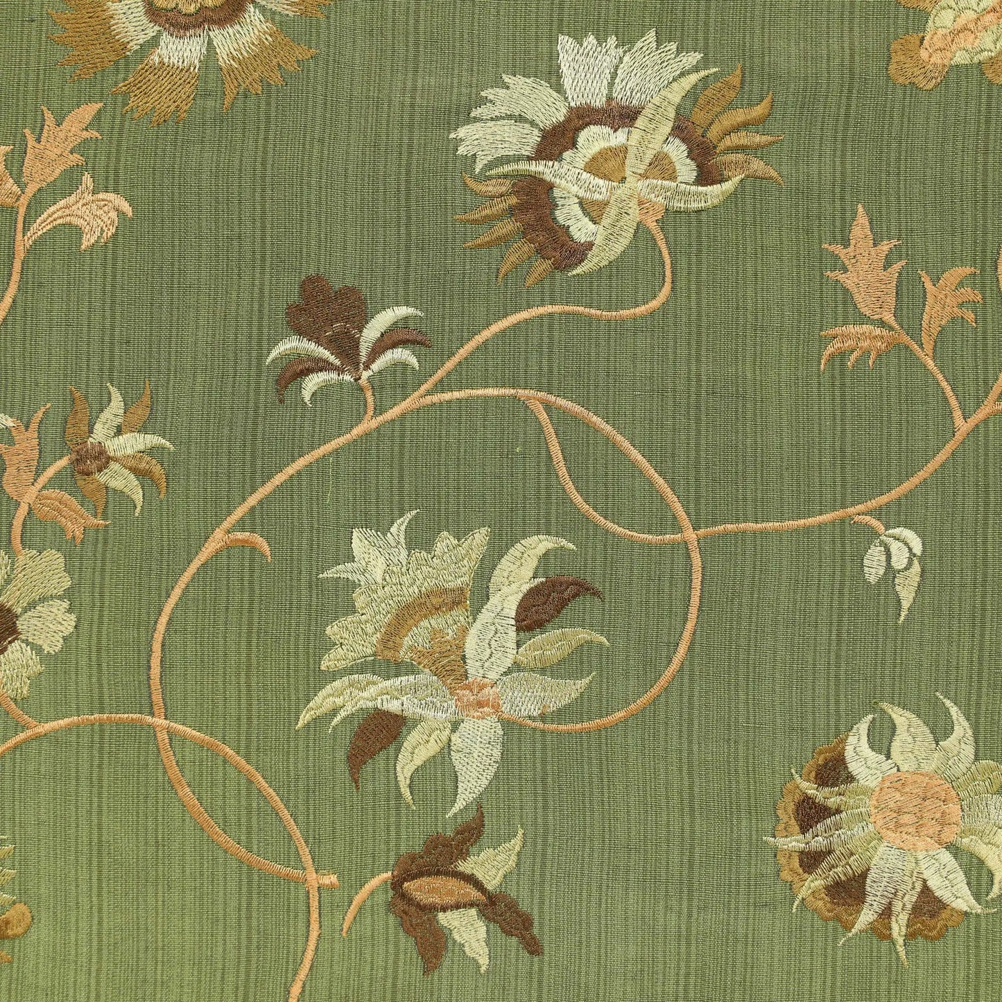 Crest embroidered silk fabric