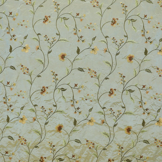 Blossom embroidered silk Tafetta