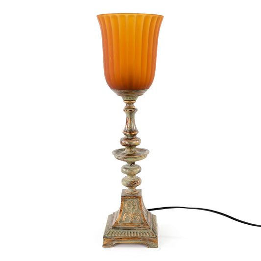 مصباح طاولة بغطاء زجاجي بلوري | الإضاءة الزخرفية