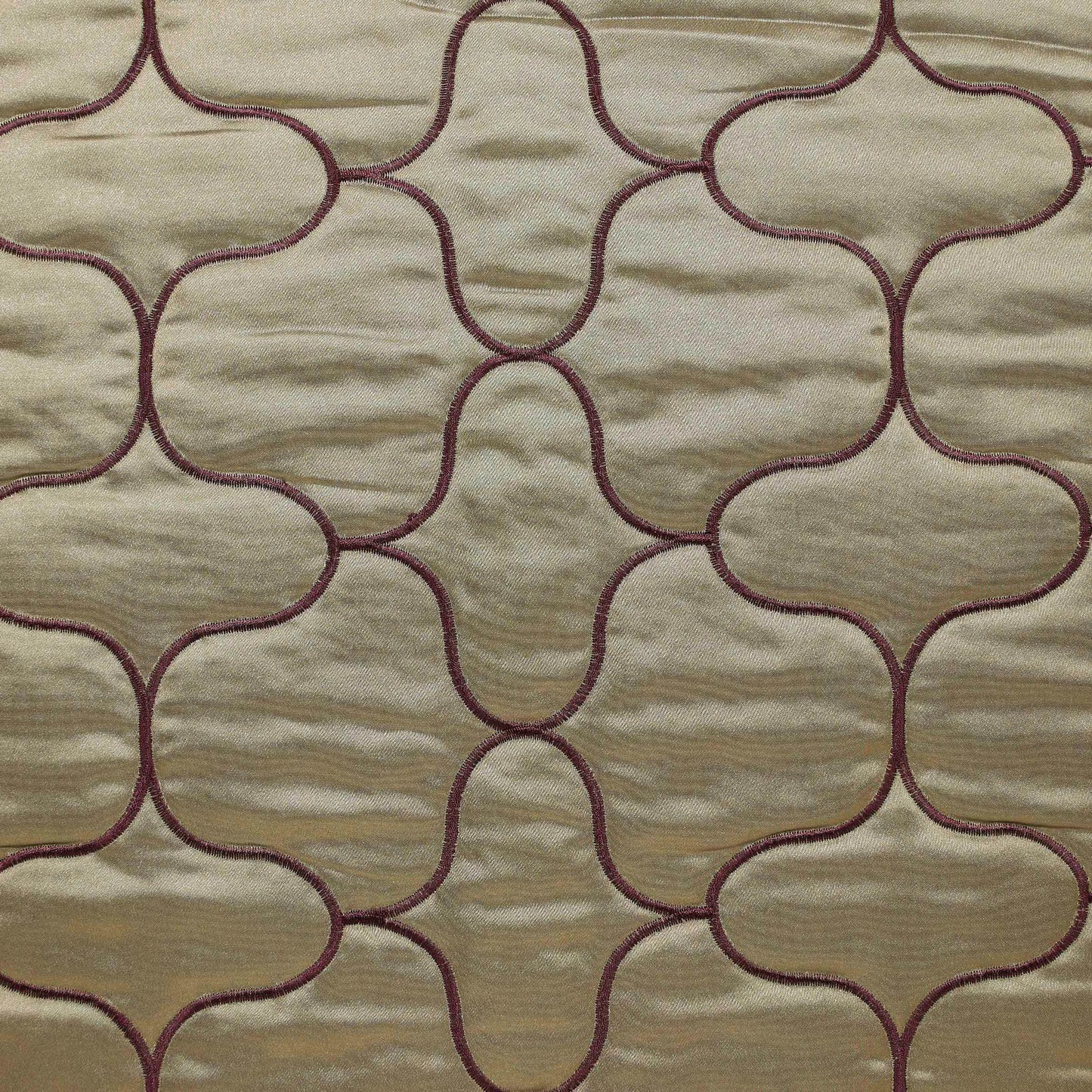 Quilted On Rust Satin Fabric