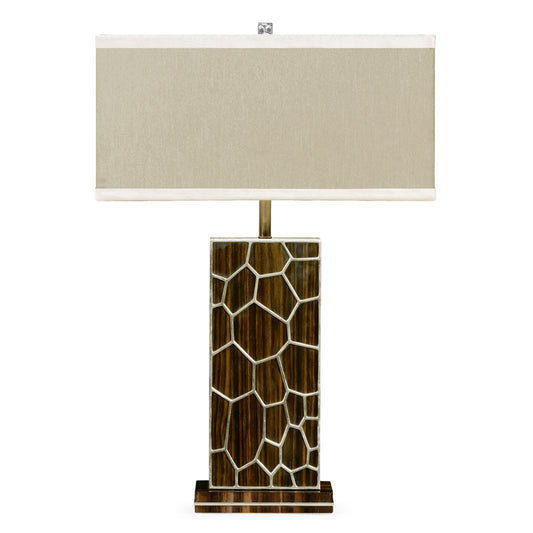 Macassar Ebony Table Lamp with White Brass Inlay | Jonathan Charles